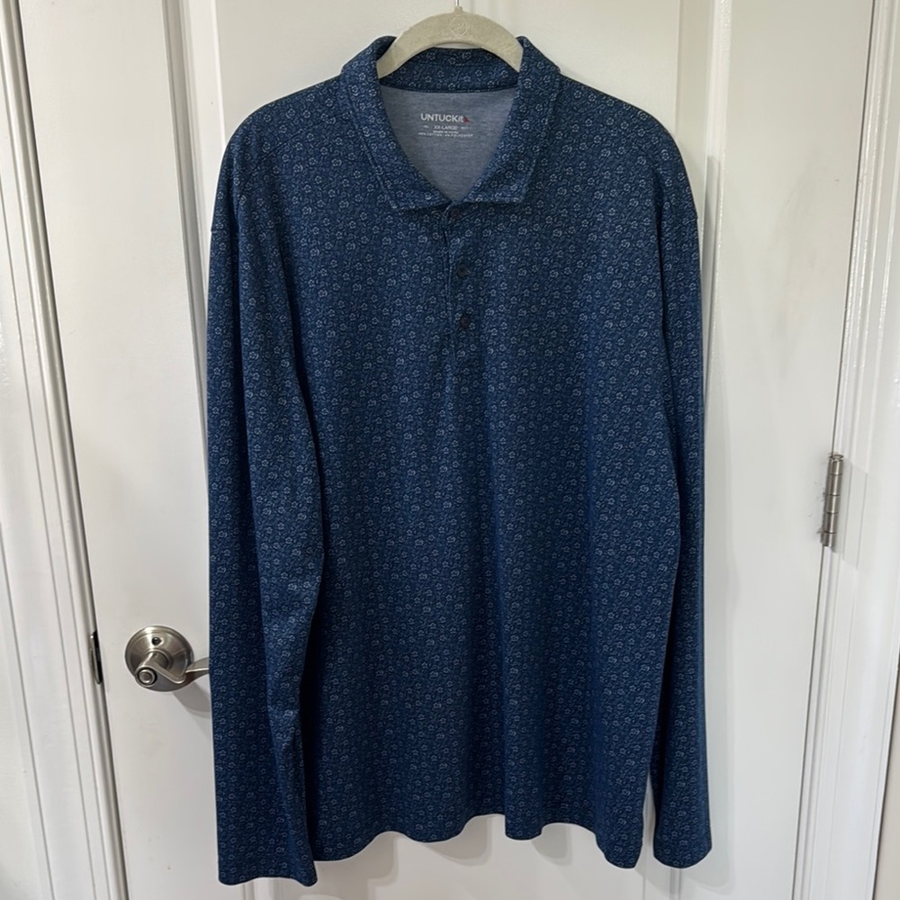 UNTUCKit Blue Polo Shirt Premium Comfort